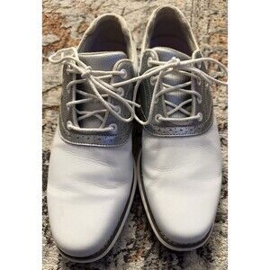 FootJoy Womens Golf Shoes Size 8 M White Silver Saddle Spikeless 97897